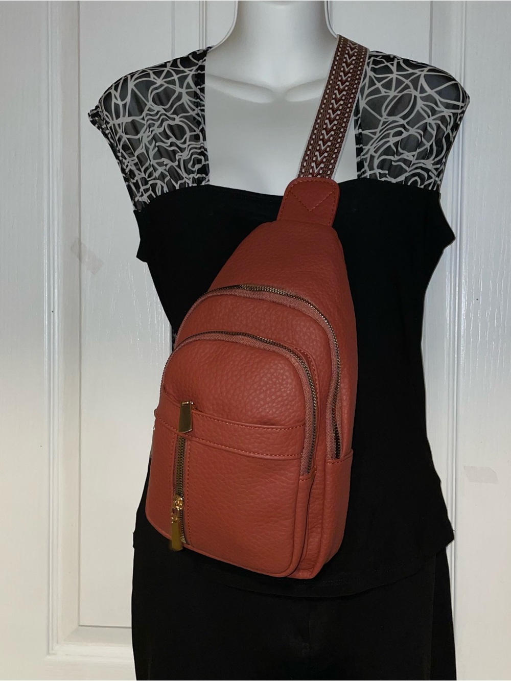 Women's Crossbody Sling Bag - Rust Terracotta ( The bag is new.)